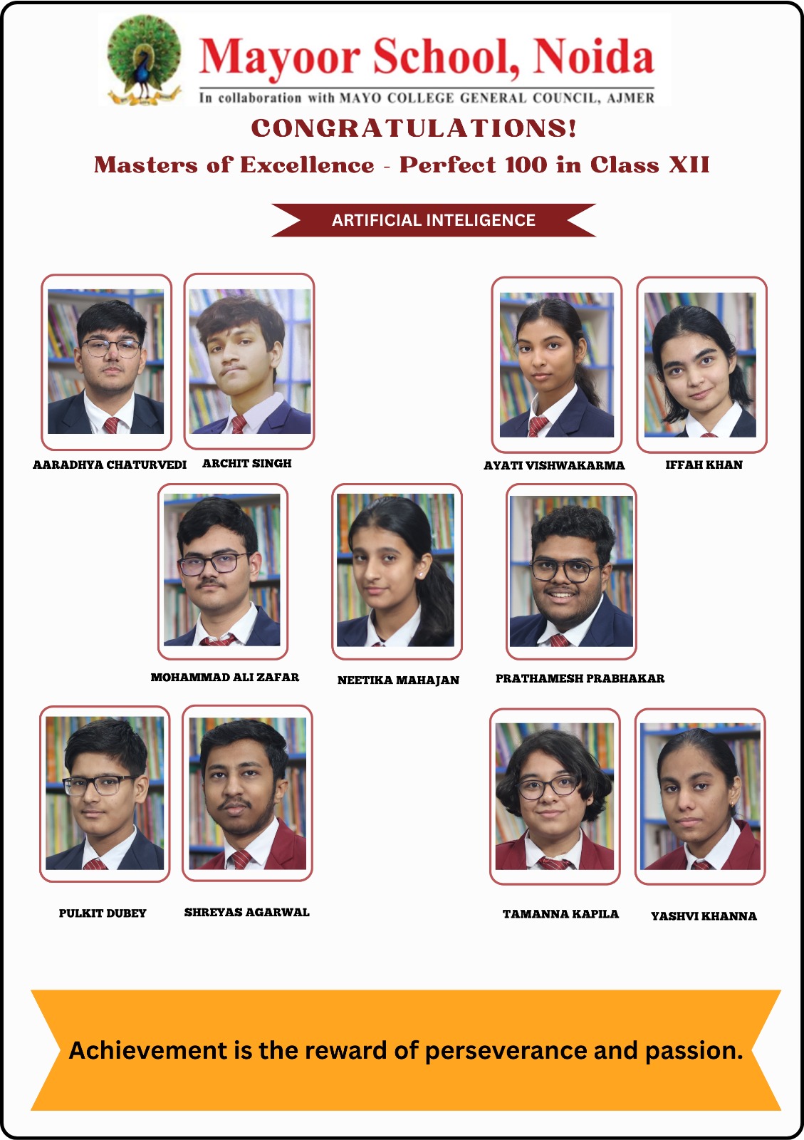 Perfect 100 in Class XII